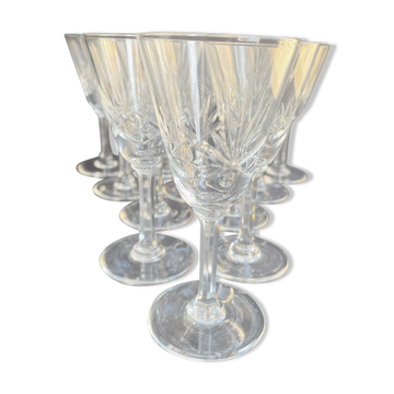 Verres à liqueur art déco cristal taillé et soufflé