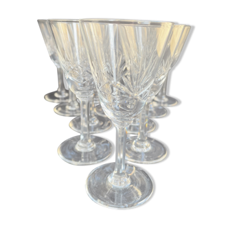 Liquor glasses (12) - art deco - cut and blown crystal