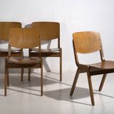 Vintage Thonet Dining Chairs (c.1950). Set of 4 pieces