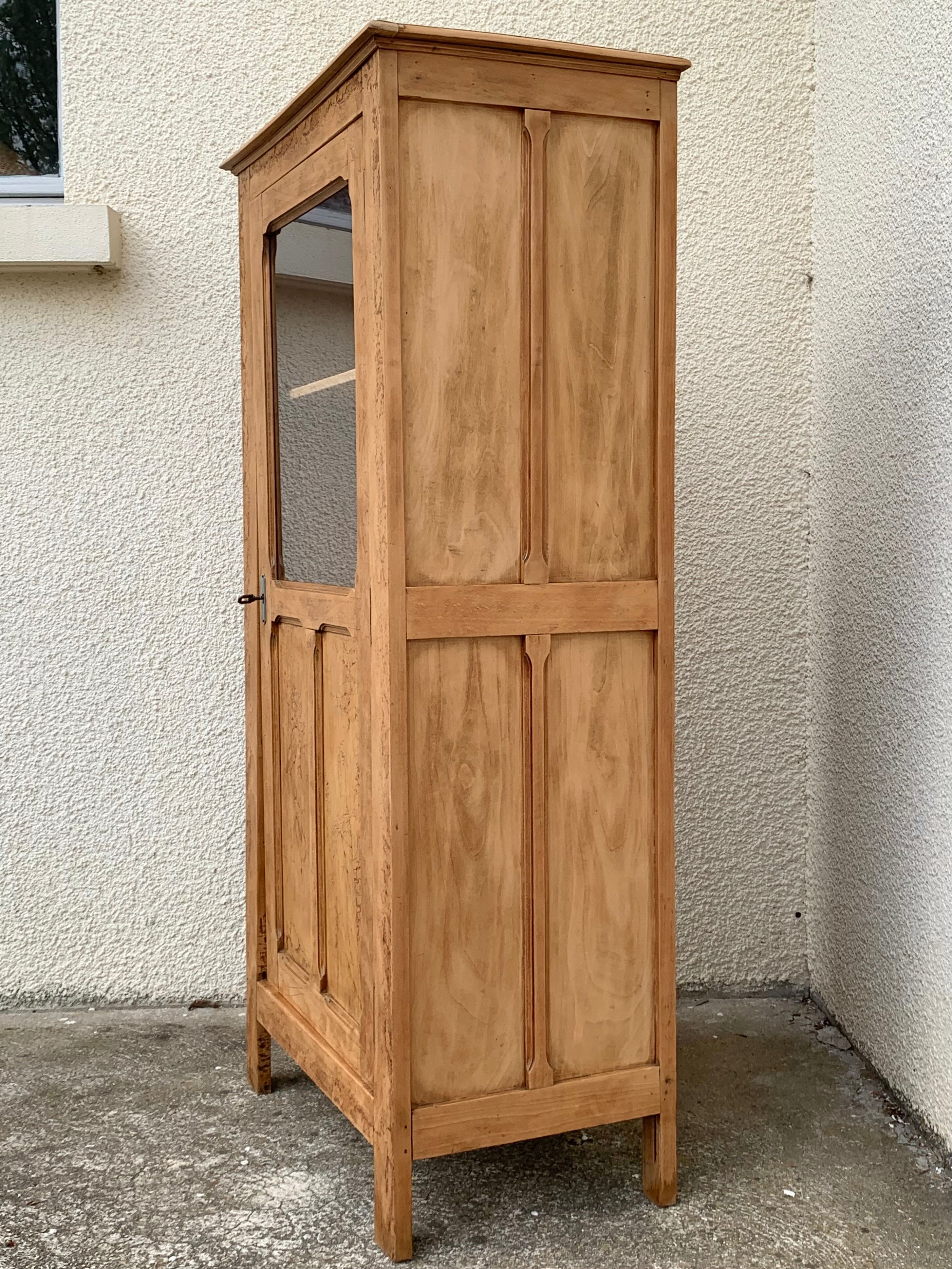 Parisian cabinet glazed raw wood nymphs and carved art nouveau decorations