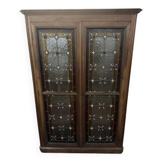 Antique presbytery display case – stained glass windows, religious inspiration