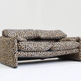 Canapé 2 places Cassina Maralunga par Vico Magistretti en tissu Jacquard Panther
