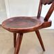 Antique wooden farmhouse tripod (side) chair, 1900s