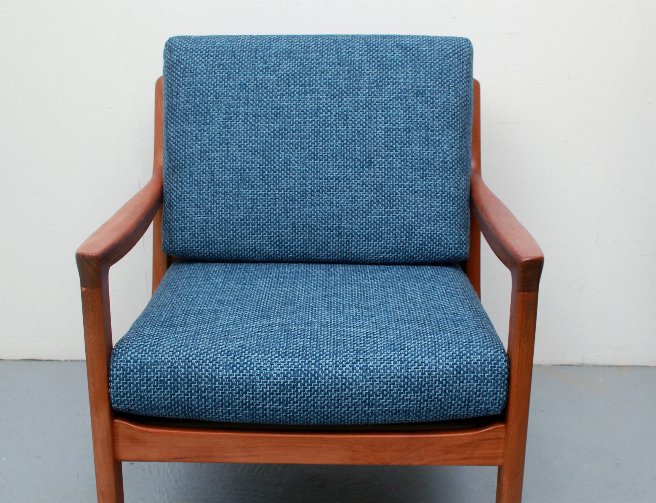 1960s armchair + ottomane teak, Ole Wanscher for Cado