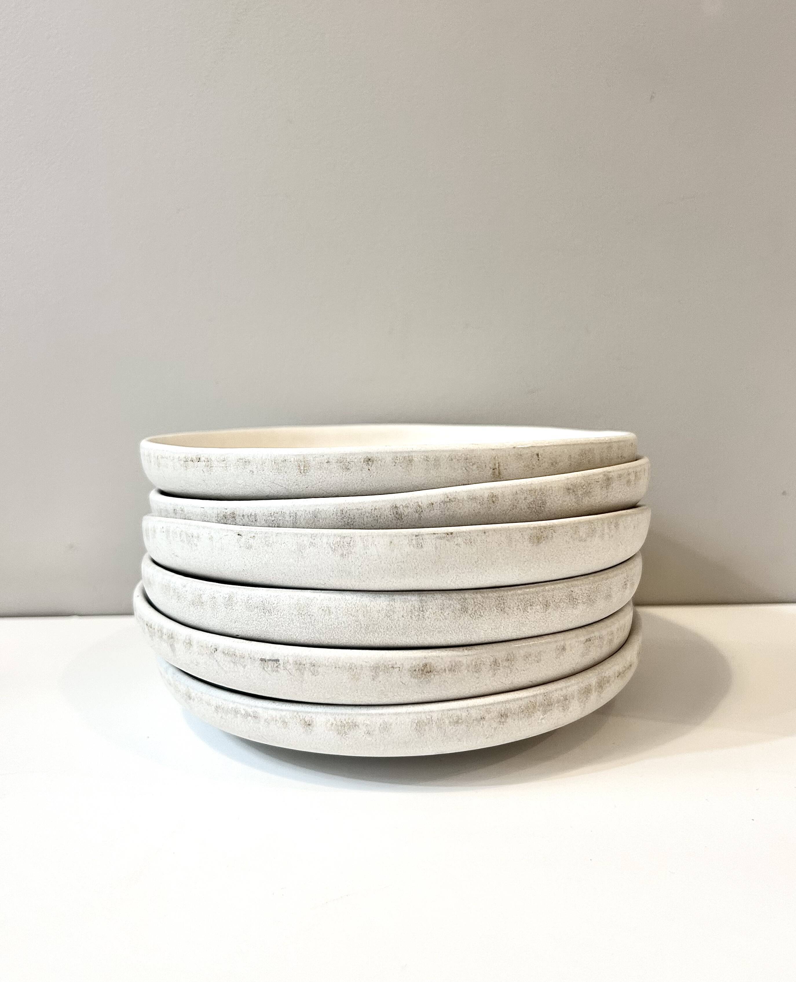 6 Small plates / dessert plates - in enamelled stoneware