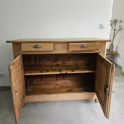 Bahut, buffet bas ancien pitchpin massif brut