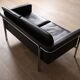 Horst Brüning Model 6912 two seater sofa in black leather for Kill International, Germany 1967
