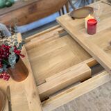 Solid oak farmhouse table with extensions