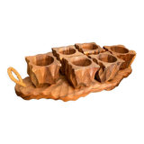 Wooden egg cups service