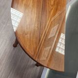 Half-moon console with glass top