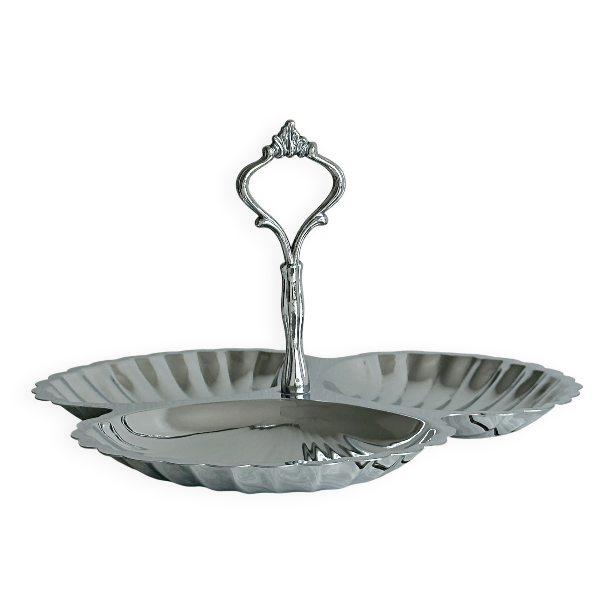 Vintage stainless steel serving dish