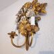 S.Salvadori Wandlampe vergoldet ersilbert Blumenmuster