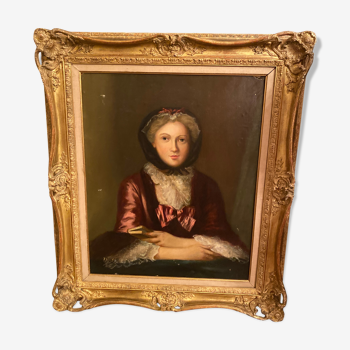 Portrait à l’huile famille bourgeoise époque 1800