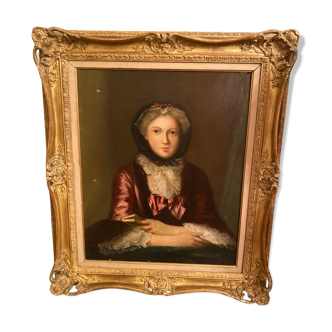 Portrait à l’huile famille bourgeoise époque 1800