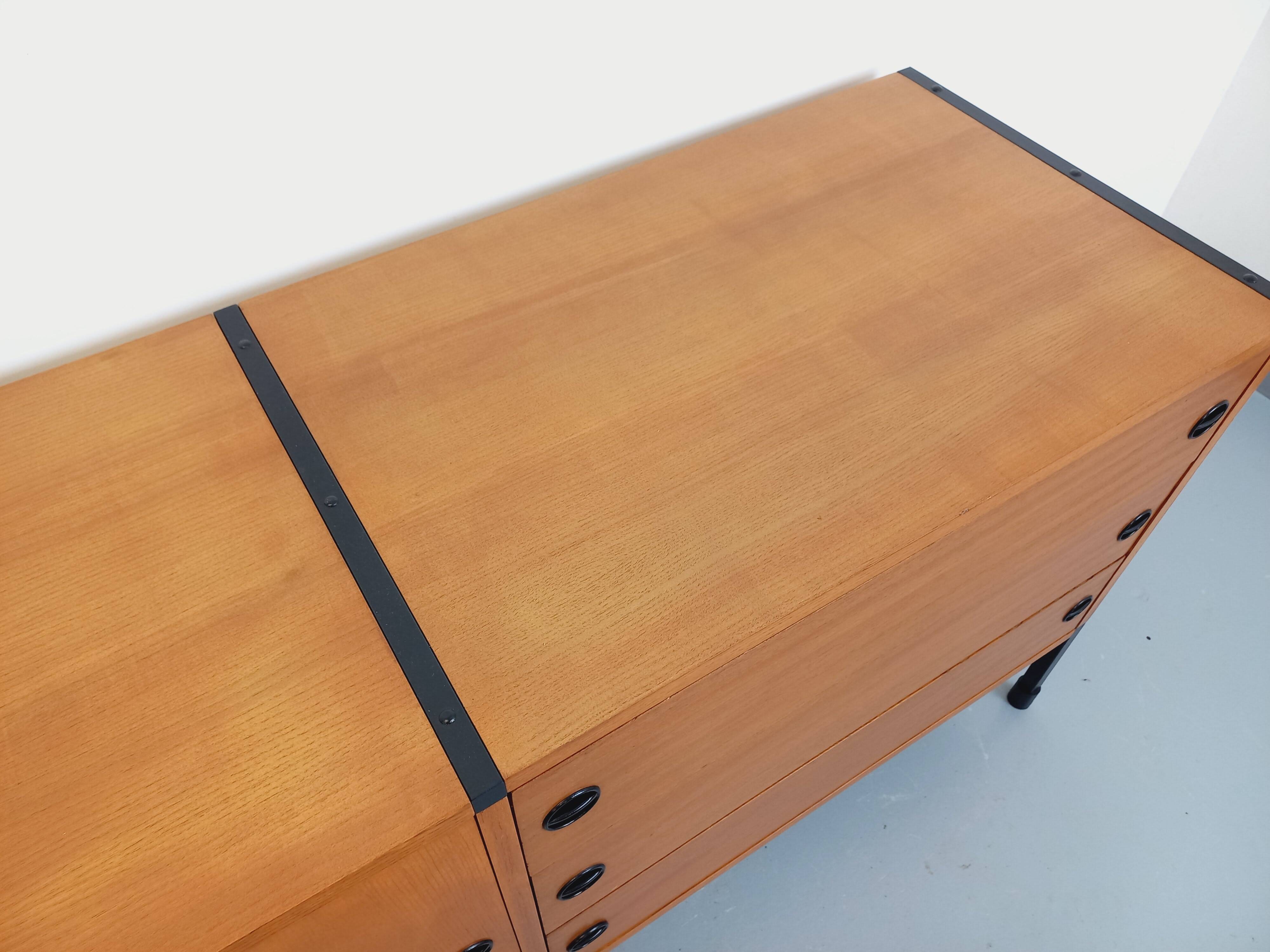 Large vintage modernist low sideboard ARP Minvielle by Guariche Mortier