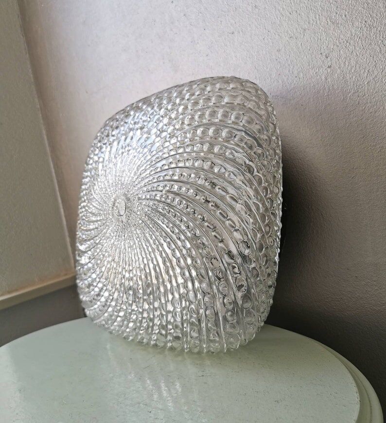 Square glass ceiling lamp, 1970