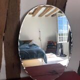 Old chissed oval mirror