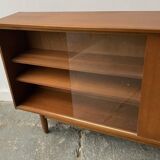 1960’s Mid-Century teak bookcase by Avalon with sliding doors