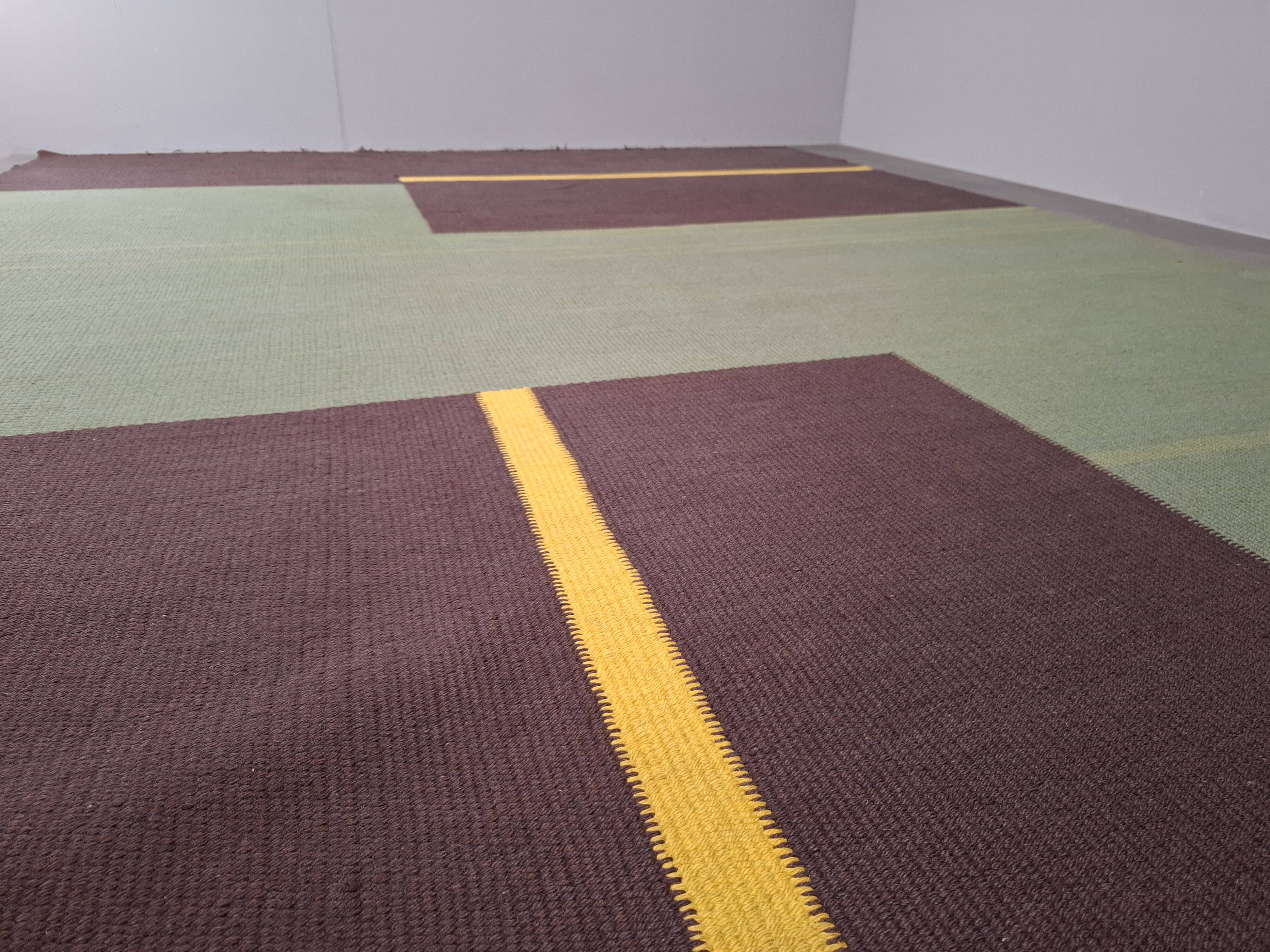 Mid-Century Modern Geometric Rug, Czechoslovakia, 1960s