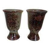 Pair of vintage artisanal stoneware mazagrans — Perfect condition
