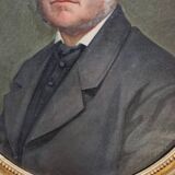 Charles Gislain (1826-1904) - Huile sur toile ovale - Portrait d'Homme 1887