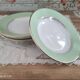 Lot de 6 assiettes creuses L'Amandinoise marli vert d'eau et frise dorée