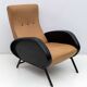 Pair of Marco Zanuso Mid-Century Modern Italian Leather Reclining Armchairs