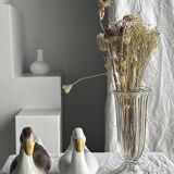 Vase en verre style art déco piedouche col évasé