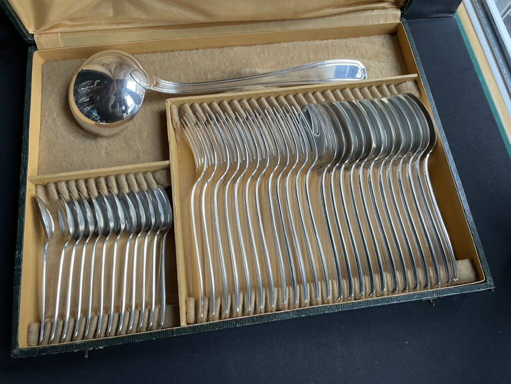 Cutlery set 37 pieces – Alfénide for Christofle América model - Luc Lanel