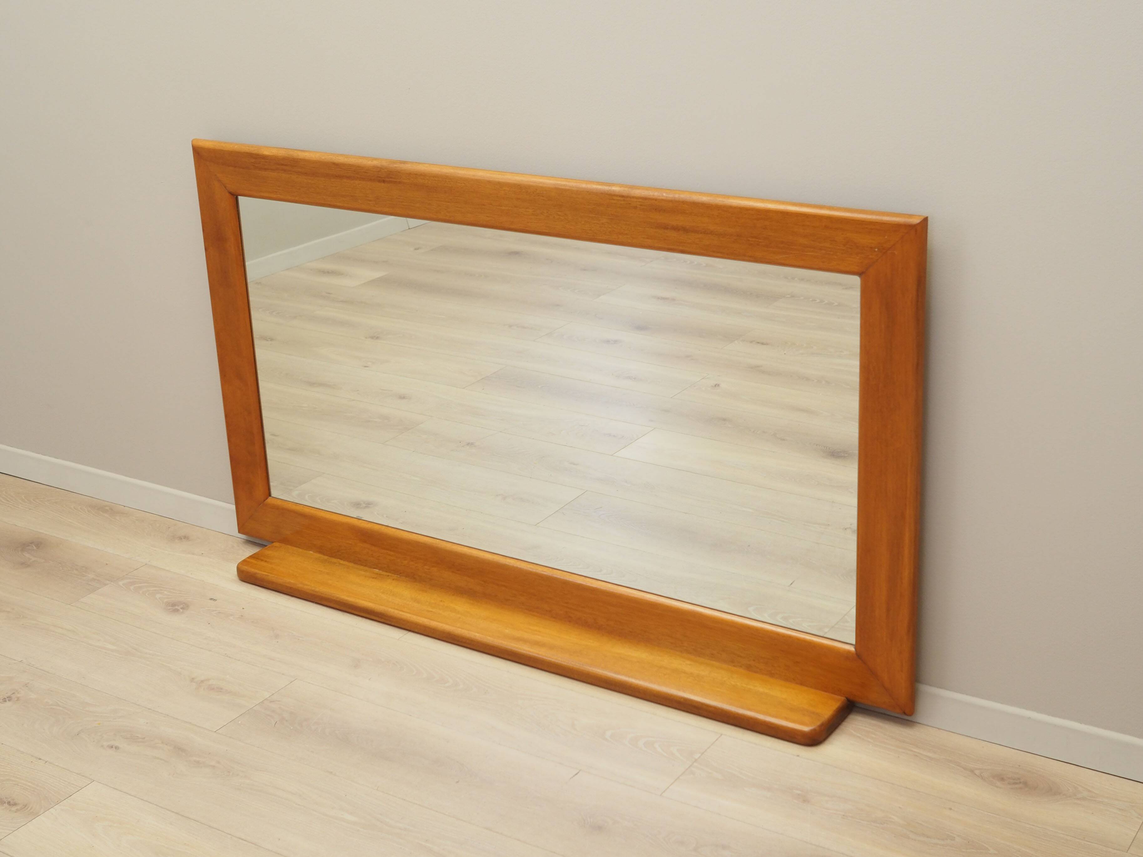 Mahogany-framed mirror, Italian design, 1970s, production: Italy