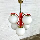Richard Essig space age design lampe suspendue rouge