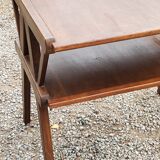 Vintage side table from the 50s in beech oak and poplar compass feet