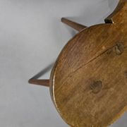 Old farmers tripod chair for decorative use