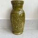 Vintage olive green glazed ceramic vase