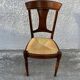 Set of 6 cherry wood chairs with straw seats