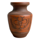 Vintage brown ceramic German vase, Mid Century terracotta pottery