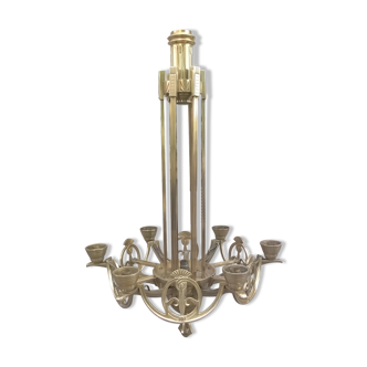 Lustre en bronze et laiton époque art déco