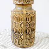 Vintage Scheurich vase from the 60s, yellow and brown Amsterdam decor