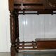 19th-century carved walnut desk with a leather top.