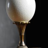Ostrich egg on brass base
