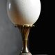 Ostrich egg on brass base