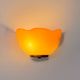 Vintage brass and orange glass wall sconces, France 1970.