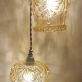 Duo baladeuses ambrées en verre moulé
