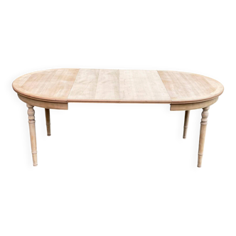 renovated Louis Philippe round extendable dining table 115-2215cm 20th century
