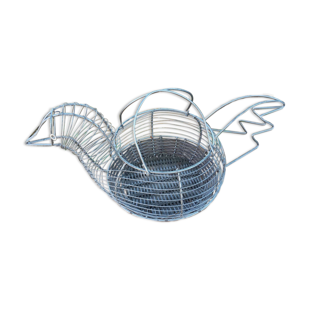 Panier à œufs Vintage En Fil Métallique - Forme Canard/poule, Panier De Présentation