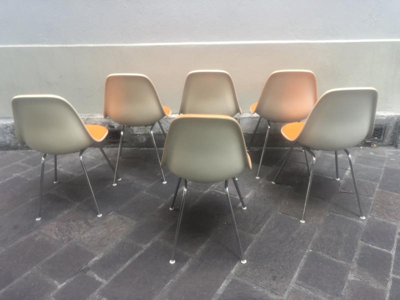 Suite of 6 chairs Dsx Charles and Ray Eames edition Herman Miller 1960