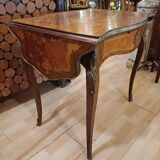 Table, drop-leaf desk "fully marquetry, Louis XV style, Period