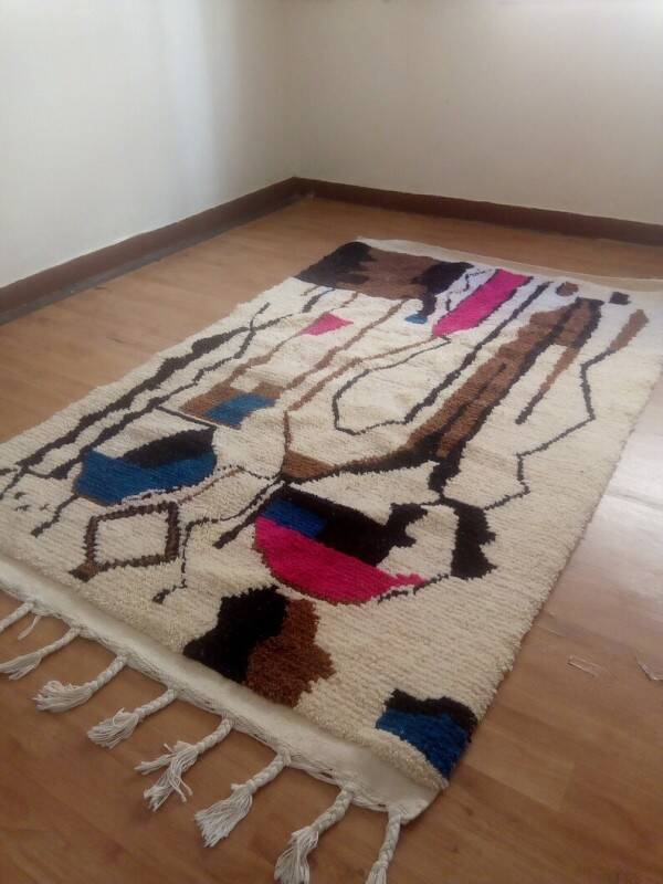 Berber design rug - brown touch - handmade Moroccan rug - 247x152 cm