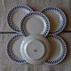 6 dessert plates blue checkerboard décor style Lustucru Oxford Brazil