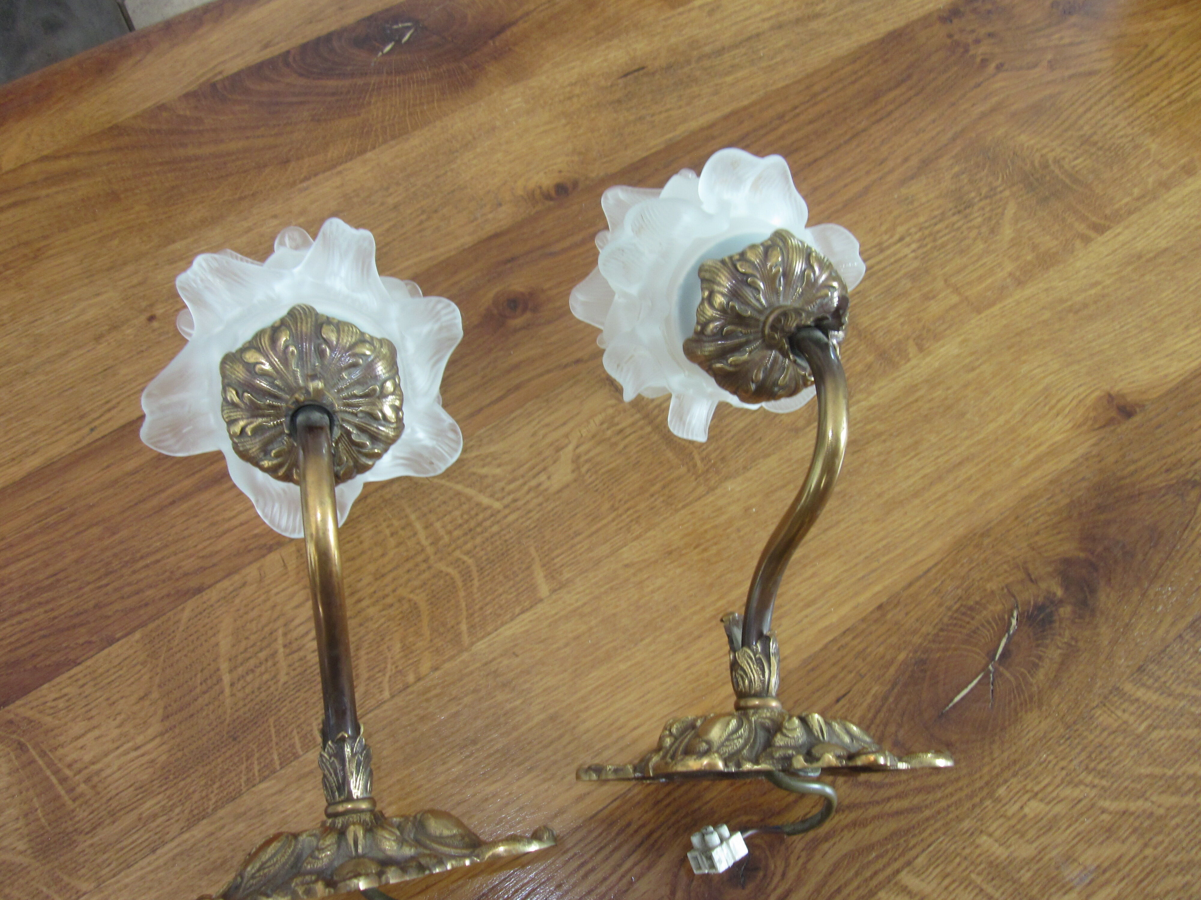 Paire d'appliques en bronze